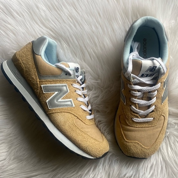 New Balance Shoes - New Balance Beige and White Sneakers